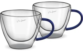 Lamart LT9116 2-dielna súprava pohárov nacappuccino Vaso, 190 ml, modrá