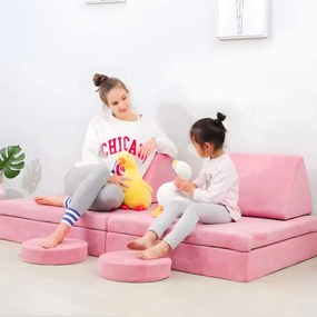 Dětské modulární křeslo DIY růžové