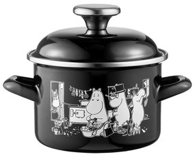 Hrniec Moomins in the Kitchen 1,5l, čierno-biely