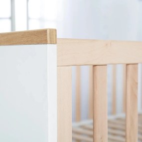 Postieľka z bukového dreva v bielo-prírodnej farbe 70x140 cm Finn – Roba