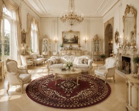 Alfa Carpets, TRHÁK: Kusový koberec TEHERAN T-102 brown kruh, 190x190 (průměr) kruh, hnedá, chodba / predsieň