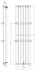 Sapho, COLONNA vykurovacie teleso 450x1800mm, biela, IR141