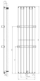 Sapho Sapho, COLONNA vykurovacie teleso 450x1800mm, biela, IR141