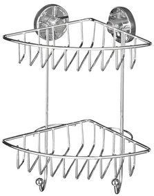 WENKO 20888100 - Rohový regál VACUUM-LOC okrúhly oceľový 22,5 x 29,5 cm, lesklý chróm