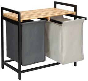 Kôš na bielizeň HANOI čierny DUO COLOR 80 l