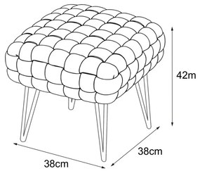 Taburetka DOTTY tmavobéžová