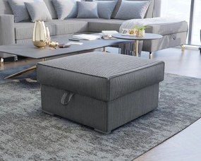 AKCIA Sivý taburet SMART COSARO s úložným priestorom 65x65 cm II. akosť
