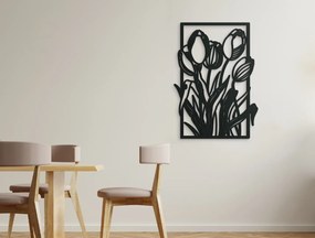 drevko Drevený obraz Tulipány Rozmer obrazu: 44,5 x 32 cm, Farba dekorácie: Čierna