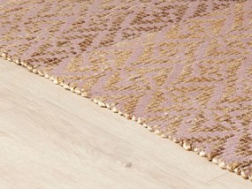 Bavlnený koberec 140 x 200 cm béžová/ružová GERZE Beliani