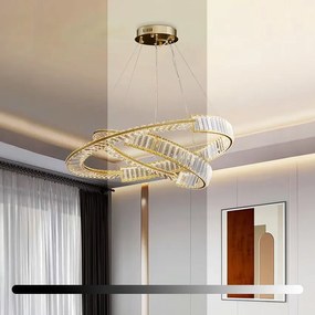 Toolight Toolight, LED krištáľové stropné svietidlo APP1524-CP60/80, zlatá, OSW-06972