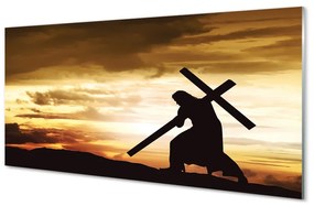 Nástenný panel  Jesus cross západ slnka 120x60 cm