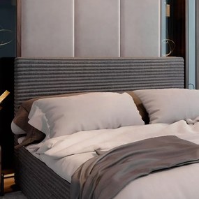 AKCIA Čalúnená posteľ boxspring ISPIRA 140x200 cm krémová II. akosť Matrac: Matrac Bonell pružinový