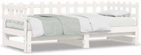 Rozkladacia denná posteľ biela 2x(90x200) cm borovicový masív 840389