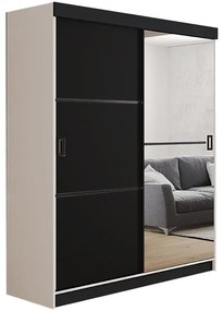 Skriňa Retro 138 2L Biely / Dvierka čierna