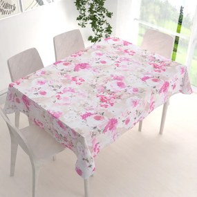 Biante Dekoračný obdĺžnikový obrus PM-030 Ružové maľované kvety 50x100 cm