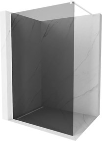 Mexen Kioto, Walk-In sprchová zástena 110 x 200 cm, grafit 8 mm, biely profil, 800-110-101-20-40