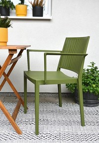 Plastové kreslo s podrúčkami HELSINKY (rôzne farby) olivová