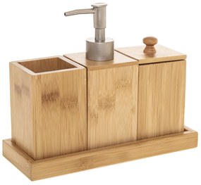 Sada kúpeľňových doplnkov Terre, bambus/s prvkami vo farbe nerez