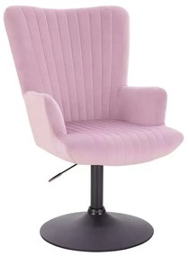 LuxuryForm DESIGN Kreslo AMADEO VELUR na čiernom tanieri - levanduľa
