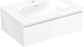 Mexen Orio, kúpeľňová skrinka 70 cm s umývadlom Vela, 1 zásuvka, biela lesklá, 91A10-07023-1-BF00-W23M00