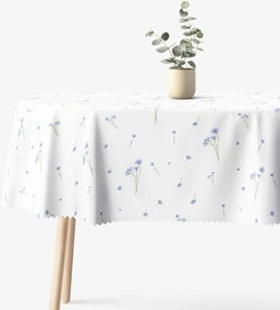 Goldea oválny teflónový obrus - modré nevädze 140 x 280 cm