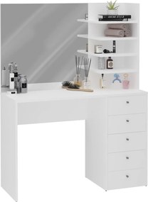 Kozmetický stolík so zrkadlom Marl,biely