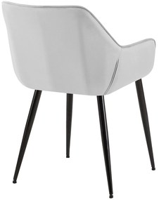 Jedálenská stolička Luena zamat - svetlosivá