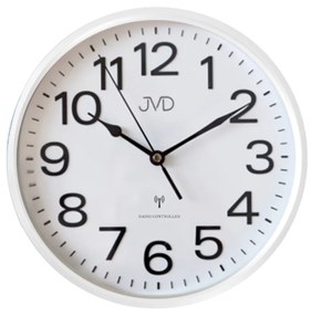 rádiom riadené nástenné hodiny JVD RH683.1 biele