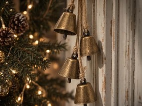 Vianočná závesná dekorácia GOLDEN BELLS 35 cm, zlatá