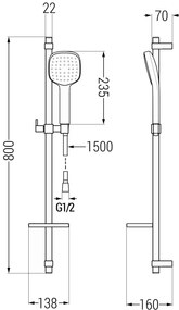 Mexen sprchový set DQ33, čierna, 785334581-70