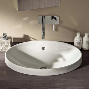 GEBERIT VariForm oválne zápustné umývadlo bez otvoru, s prepadom, 500 x 400 mm, biela, 500.708.01.2