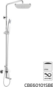 Mereo Mereo, Vaňová batéria s hlavovou hranatou sprchou, sivá, MER-CBE60101SBE