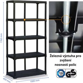 ARTPLAST Regál 5 políc, 1000x400x1760mm