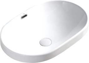 BPS-koupelny Keramické umývadlo na dosku HYD-NL-WH-590 59x40,5 cm, biele