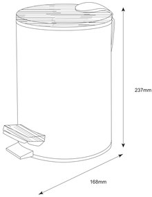 Aqualine Aqualine, BAMBUS odpadkový koš guľatý 3l, biela, BI006