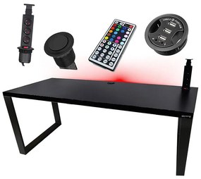 Písací Stôl Low Loft Čierna 160x80x3,6 Model 3