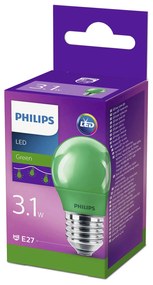 E27 P45 LED žiarovka 3,1 W, zelená