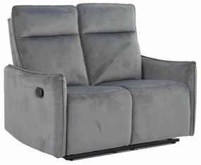 Polohovací dvoumístná pohovka Travis Velvet 127 cm šedá