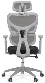 Kancelárska ergonomická stolička GRANT II — sieť, látka, sivá/čierna