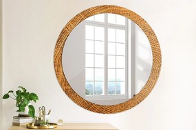 Okrúhle ozdobné zrkadlo Dubové drevo fi 90 cm