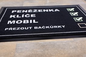 Mercury Flooring, Rohožka Checklist 40x60 cm – na von aj na doma, 40x60, čierna