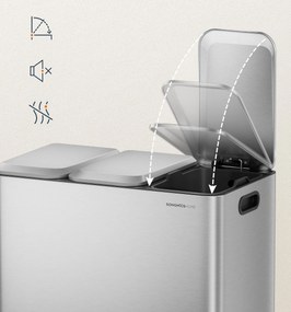 Odpadkový koš Bliss 3x15 l stříbrný