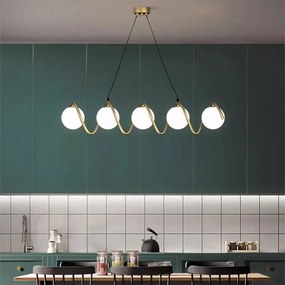 Toolight Toolight, závesné svetidlo 95cm, 5xE14, APP1780-5CP, zlatá lesklá, OSW-06066