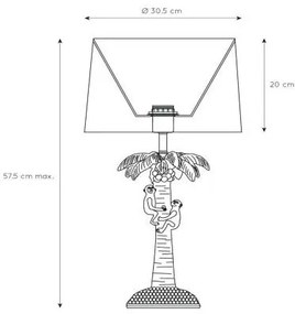 Lucide 10505/81/02 - Stolná lampa COCONUT 1xE27/60W/230V zlatá/zelená