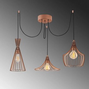 Závesné svietidlo v medenej farbe s kovovým tienidlom Mezopotamya – Opviq lights