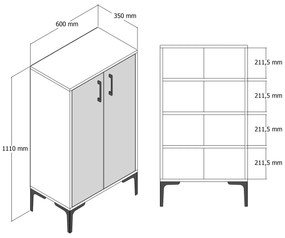 Botník Prag 60x111 cm orech/antracit