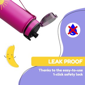 Klarstein Schmatzfatz, fľaša na pitie, športová fľaša, 500 ml, 24 cm, tritan