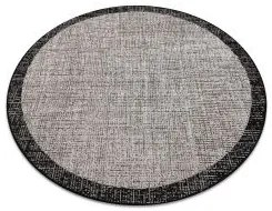 styldomova Šnúrkový koberec sizal floorlux 20401 strieborno/čierny kruh