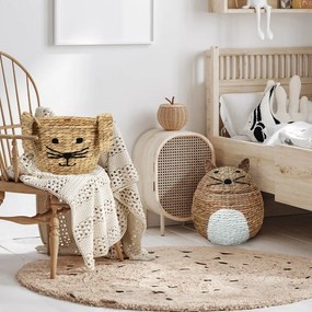 Detský kôš na hračky z vodného hyacintu v prírodnej farbe ø 40x43 cm Cat – Compactor