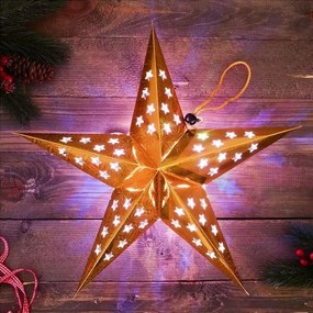 Tutumi Tutumi, LED podsvietená papierová hviezda SY-002 45cm, zlatá, CHR-05002